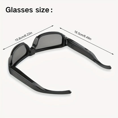High Definition Video Glasses, 1080P High-definition Smart Glasses, Wearable Video Glasses, 90 Minute Battery Life, 75 ° Wide-angle, 64GB Storage Card, Sports And Conference, Body Camera