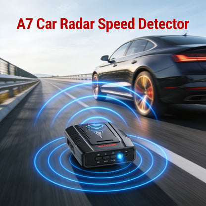 V9 16-Band 360° Car Trucker Laser Radar Detector with Speed Voice Alert Warning System for Anti-Speed Trap, Red-Light Cameras, and Full Road Coverage