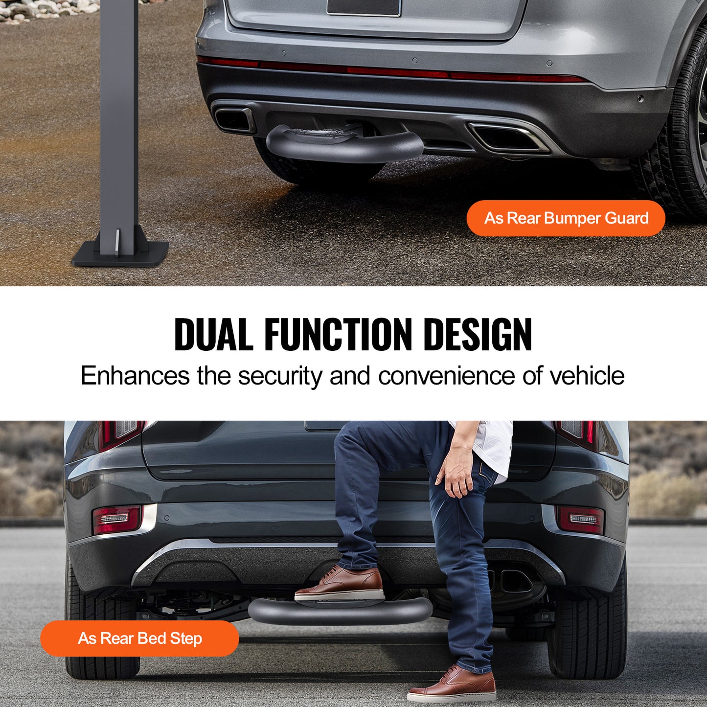 VEVOR Hitch Step for 2" Receiver Universal Trailer Tow Rear Bumper Guard Steel Arrow/elbow type