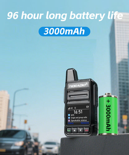 TIDRADIO Global Walkie Talkies 4G POC with Sim Cards, Long Distance 5000 Miles Rechargeable Nationwide Unlimited Range Two Way Radios & USB-C Battery (2 Pack)