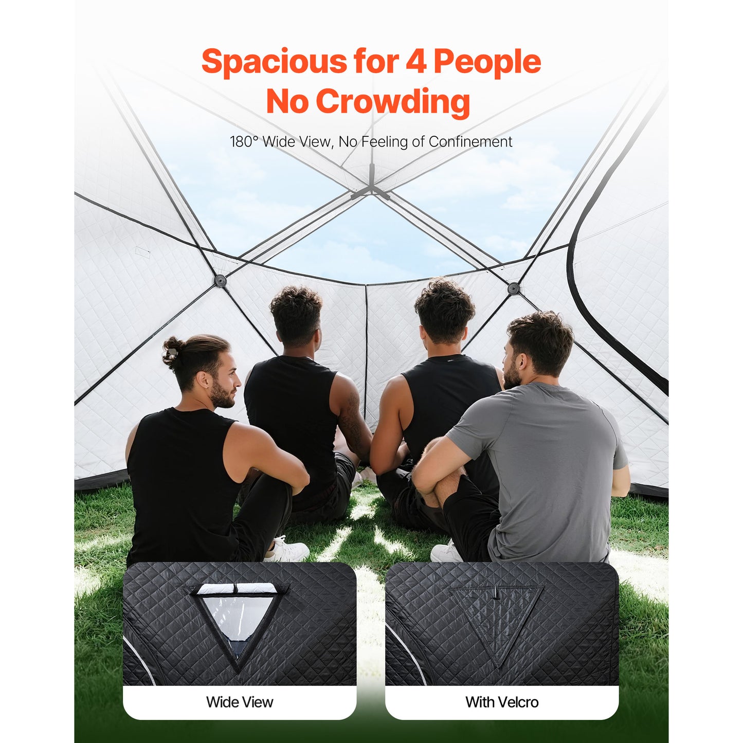 VEVOR Outdoor Steam Dry Sauna Tent for 4 Person for Camping Black
