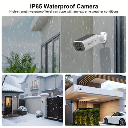 ARCCTV Cam 4-Cam Kit, Security Camera Outdoor Wireless, 2K Camera with Integrated Solar Panel, Forever Power, Smart Siren & Spotlights, 2-Way Audio, App-Controlled (Wi-Fi), 4MP Face Recognition AI, 5G & 2.4 GHz Wi-Fi, No Mont