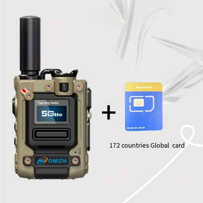 OMIZN-M8 Global Walkie Talkie 5000km Nationwide PoC Two Way Radios with SIM Card 6800mAh AES256 Type-C Charging Noise Reduction Long Range, Emergency Communication, Outdoor Communication, Lightweight Radio, Portable Device, D