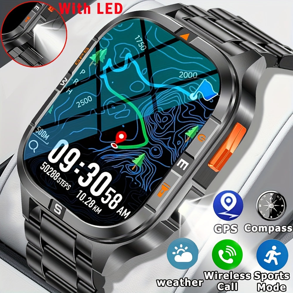 COIUSOR GPS Smartwatch with 2.01" Large Screen, Battery, Wireless Calling, 100+ Sports Modes, Compass, Altitude & Barometer, Weather Forecast, Message Alerts - Perfect Gift for Fitness Enthusiasts, Fitness Tracker, Sleek Watc