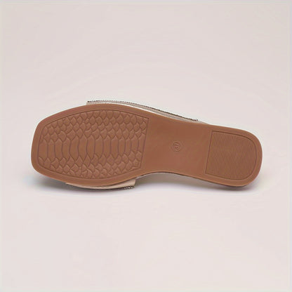 Women'S Slip-On Mules - Slip-Resistant TPR Sole & Cushioned Insole, Golden-Tan & BrownPink/ - All-Season Indoor/Outdoor House Shoes, Versatile For Casual, Formal, Everyday - Easy-clean Synthetic Cover, Indoor Footwear, Stylis