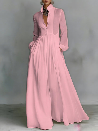 Summer Single-Breasted Shirt Dress with a Stylish Flair for Commuting