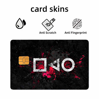1 Set/4 Sheets, New Square Triangle Circle Game Stickers in 2025, Suitable for Traffic, Keys, Credit Cards, Debit Cards, Card Protection Film, Bubble-Free, PrivacyProtecting Ultra-Thin, Matte Finish, Digital Printing, Key Pro