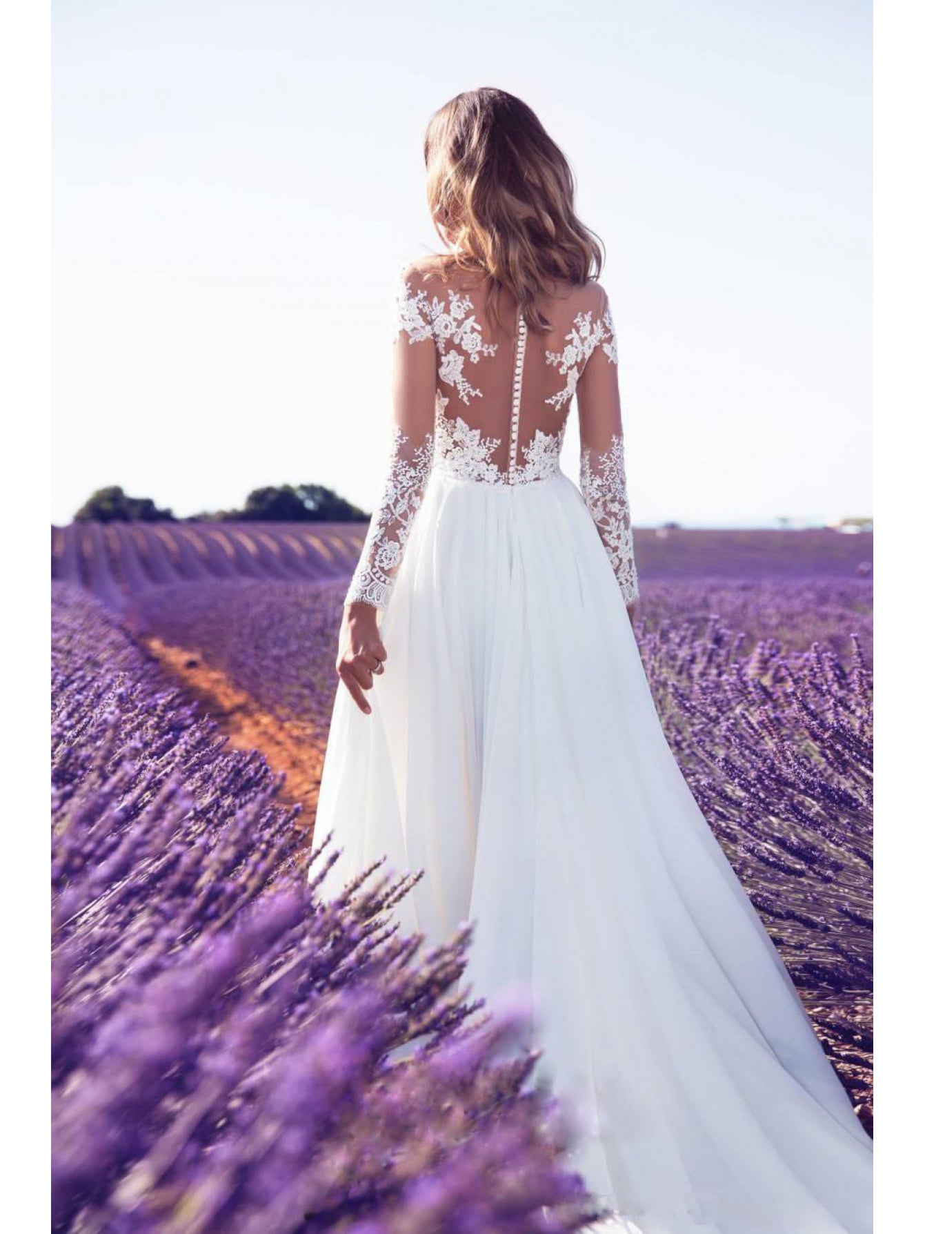 Long Sleeved See Through Lace Slit Dress, Women'S Wedding Bridesmaid Dress, Long Dress, Slim Fit, And Elegant Evening Dress