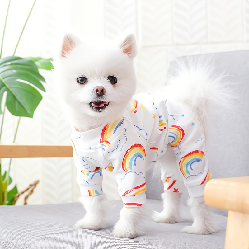 Pajamas with a Rainbow Design for Pet Dogs