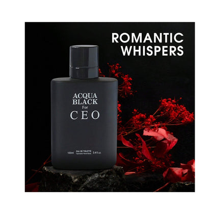 ACQUA BLACK CEO, Eau De Parfum Spray Perfume, Fragrance For Men- Daywear, Casual Daily - 3.4 Oz Bottle- Ideal EDP Beauty Gift For Birthday, Anniversary