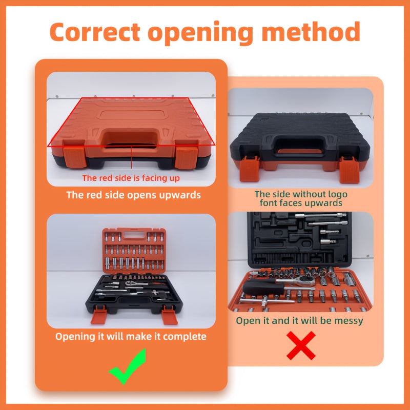 171/53+1 piece car repair tool set, 72 tooth ratchet wrench and durable toolbox storage box, perfect for car repair, home and DIY projects, worry free operation for men and women, easy to control, holiday gift set for boyfrie