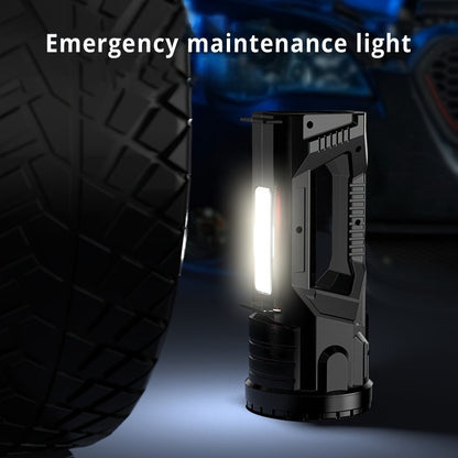 QIIIQ High-Power LED Flashlight with -C Fast, &, Handle & Side Light, Long-Range Bright Beam, Portable Rechargeable Spotlight for Camping, Hiking, Emergency, Search & Rescue - Compatible with -C Devices, Cable Included, Durab