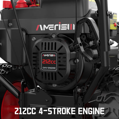 24-Inch 7.0HP Two-Stage Snow Blower Gas Powered with Electric Start, Self-Propelled Drive, LED Headlight, 13" Snow Tires, Black Friday Sale