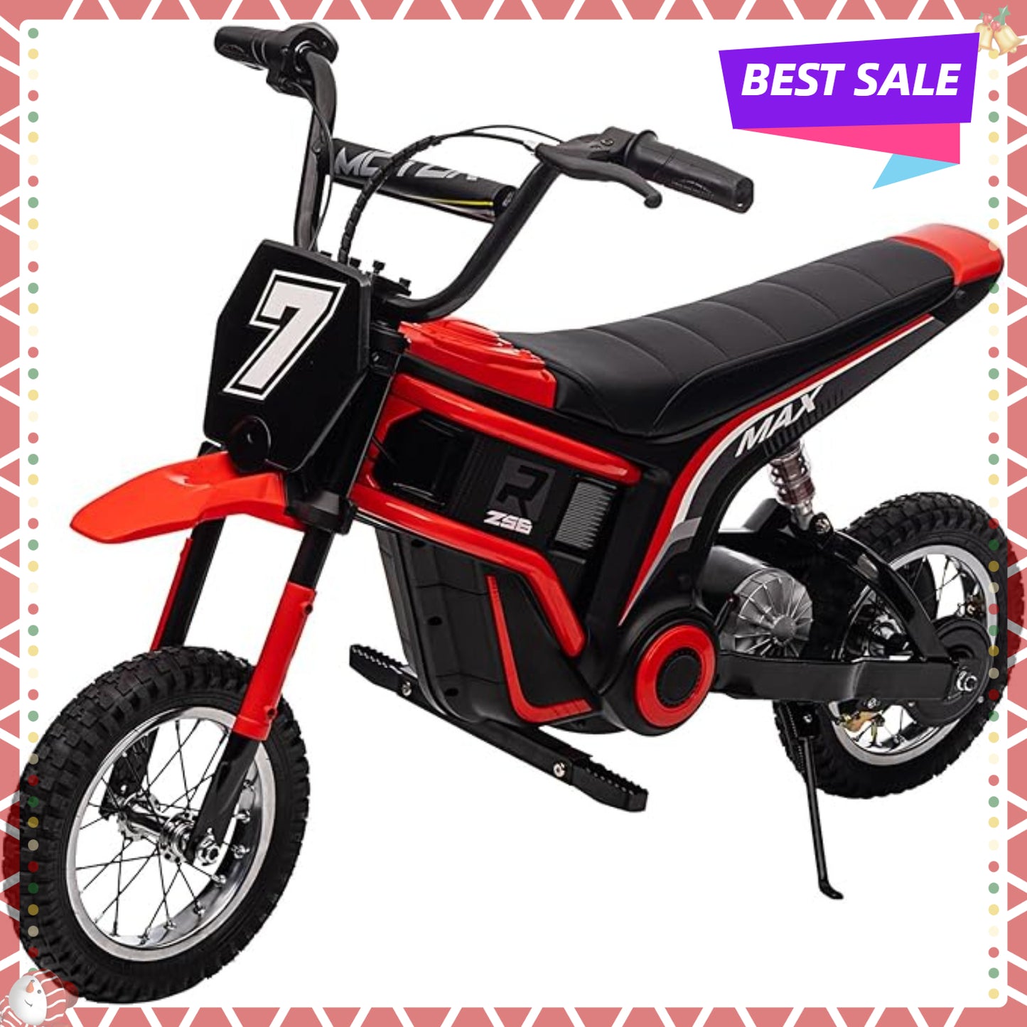 24V Electric Dirt Bike for Kids - 350w Powerful Motorcycle for Boys & Girls' Christmas Gifts, 3 Speed Modes Up to 14.29MPH, Off-Road Motocross Bike Gift for Ages 8-12, No.7