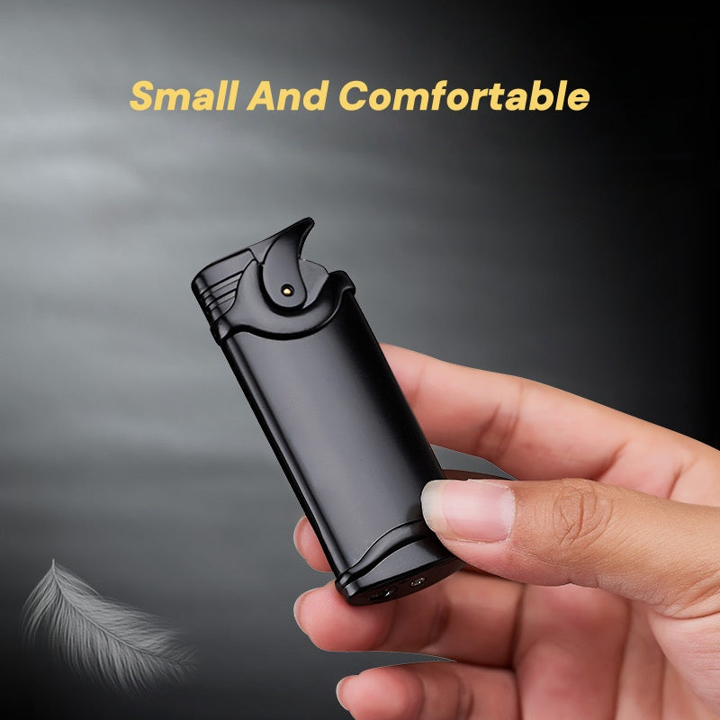 Retro Windproof Lighter - Heavy-Duty Metal Construction, Windproof & High Quality, Push Ignition with Flame Adjustment, Compact Portable Refillable Lighter for Camping, BBQ, Fireplace, Candle - Ideal Gift for Men, Boyfriend