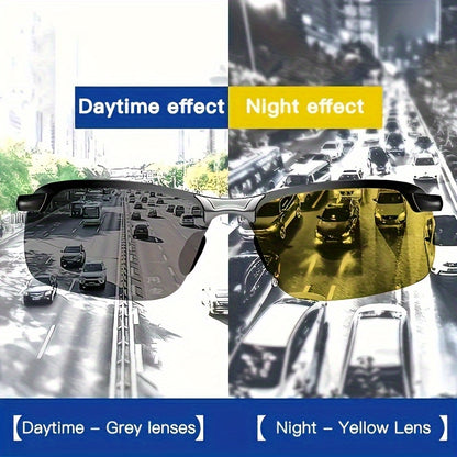 Ultralight Aurora Night Vision Driving Glasses Suitable for Men and Women-Anti-Glare, Half-Frame Design Ensures Safe Vision at Night