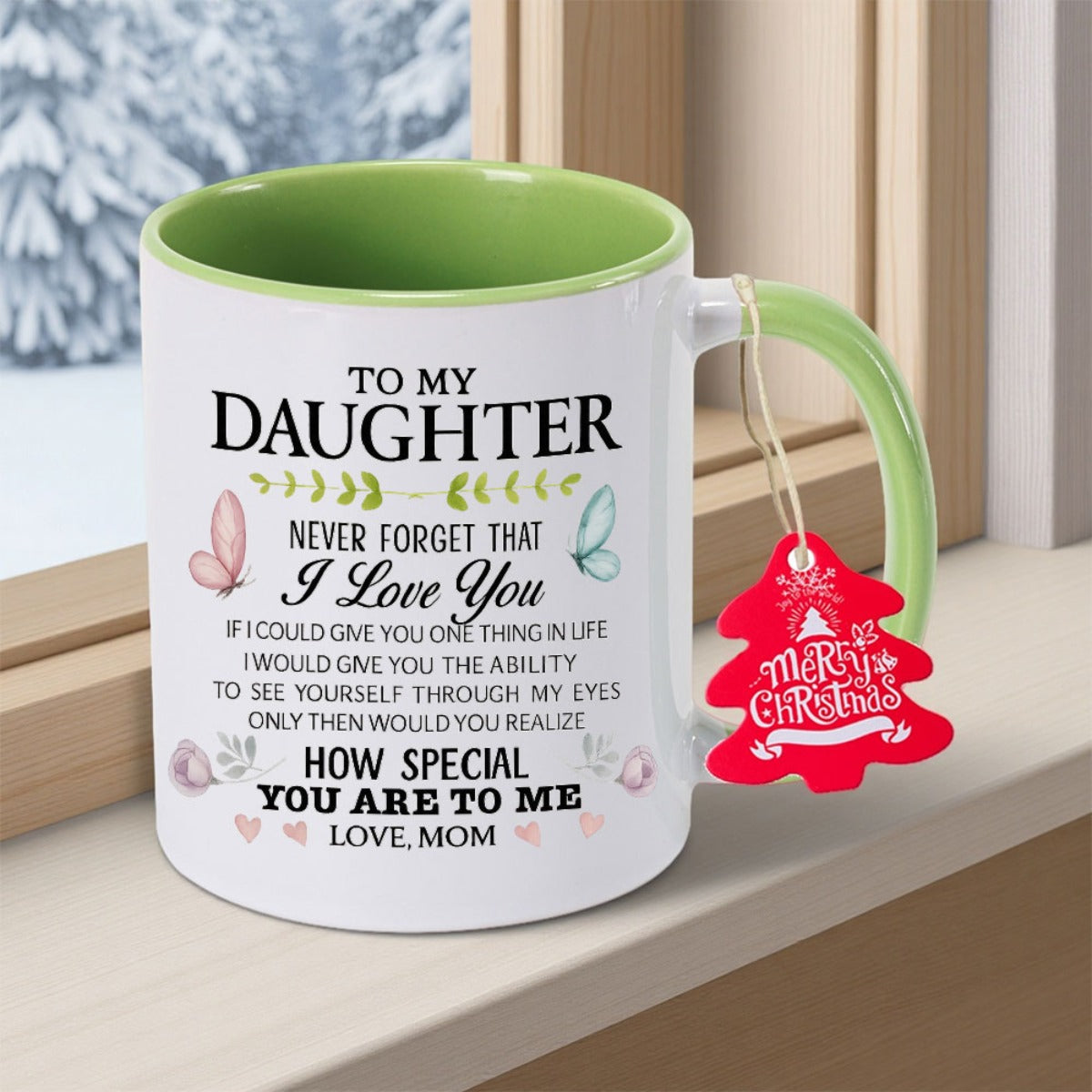 A Gift for My Daughter 11oz 350mlCeramic Coffee Mug Coffee Cup Perfect Gift for Any Occasion Teacup Living Room Tabletop Souvenir Collection Piece for Teachers Present Thanksgiving Gift for Friends High Quality Ceramic New Ye