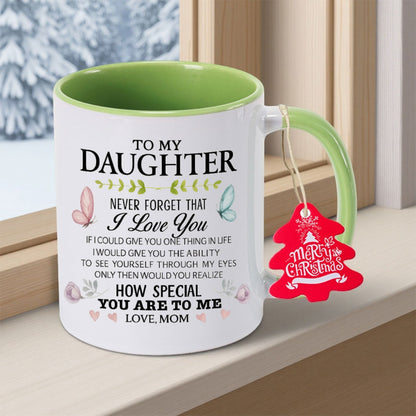 A Gift for My Daughter 11oz 350mlCeramic Coffee Mug Coffee Cup Perfect Gift for Any Occasion Teacup Living Room Tabletop Souvenir Collection Piece for Teachers Present Thanksgiving Gift for Friends High Quality Ceramic New Ye