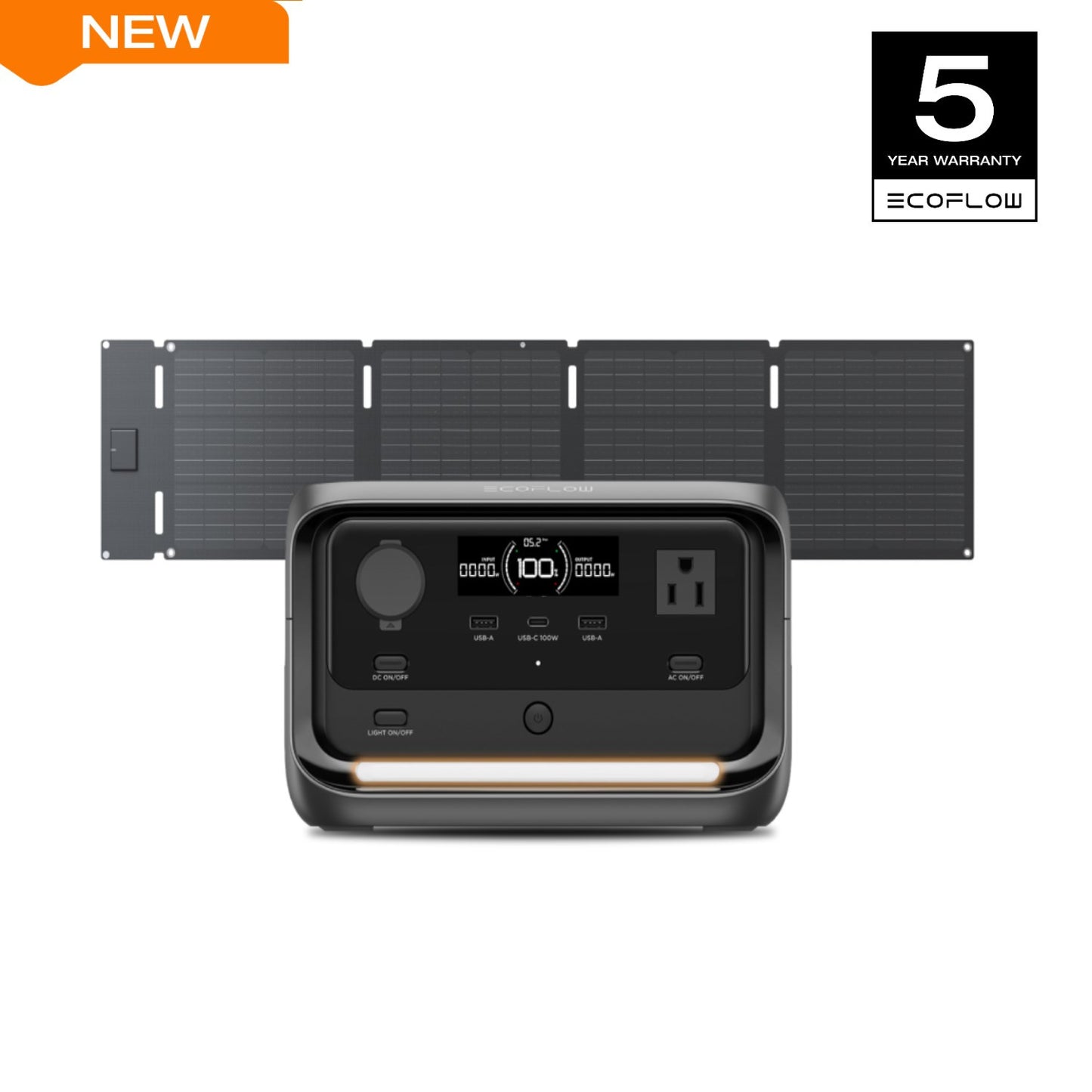 EcoFlow River 3 Plus Portable Power Station with 60W Portable Solar Panel, 286Wh LiFePO4 Battery, 3 Up to 1200W AC Outlets, <10 MS UPS,1Hr Fast Charge, <30dB Ultra-Quiet Solar Generator for Camping/RV