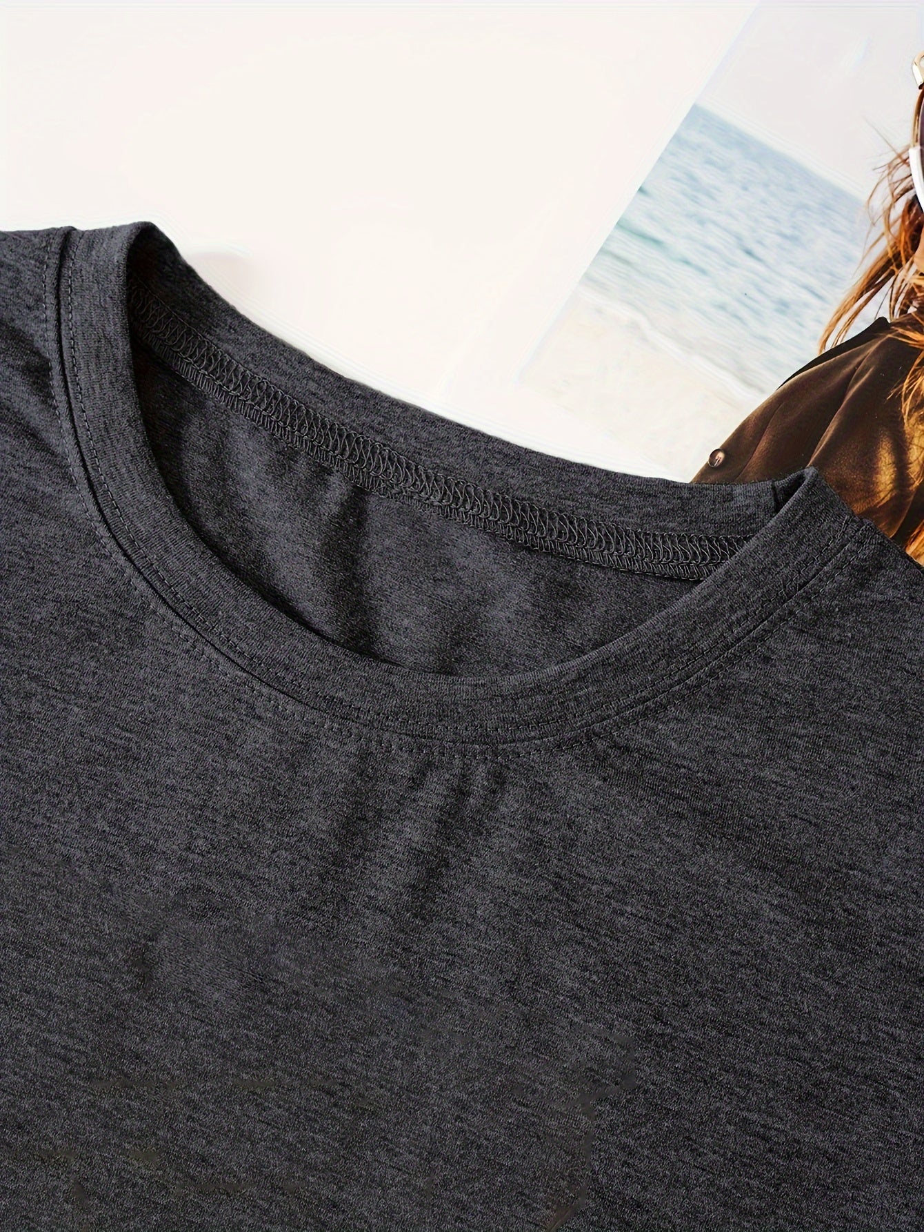 Mom Grandma Print Crew Neck T-shirt, Casual Short Sleeve Top For Spring & Summer, Women's Clothing