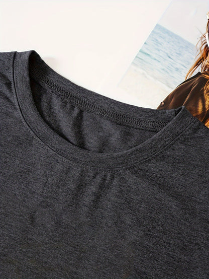Mom Grandma Print Crew Neck T-shirt, Casual Short Sleeve Top For Spring & Summer, Women's Clothing