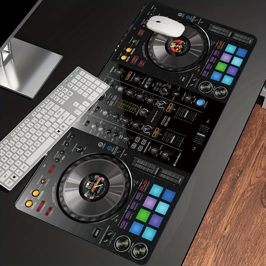XXL Size DJ Controller Design Gaming Mouse Pad - Premium Washable Non-Slip Surface with Vibrant Colorful Buttons & Knobs, Durable Desk Mat for PC Gamers, Music Producers, Office & Travel Enthusiasts - Perfect Gift for Tech Lo