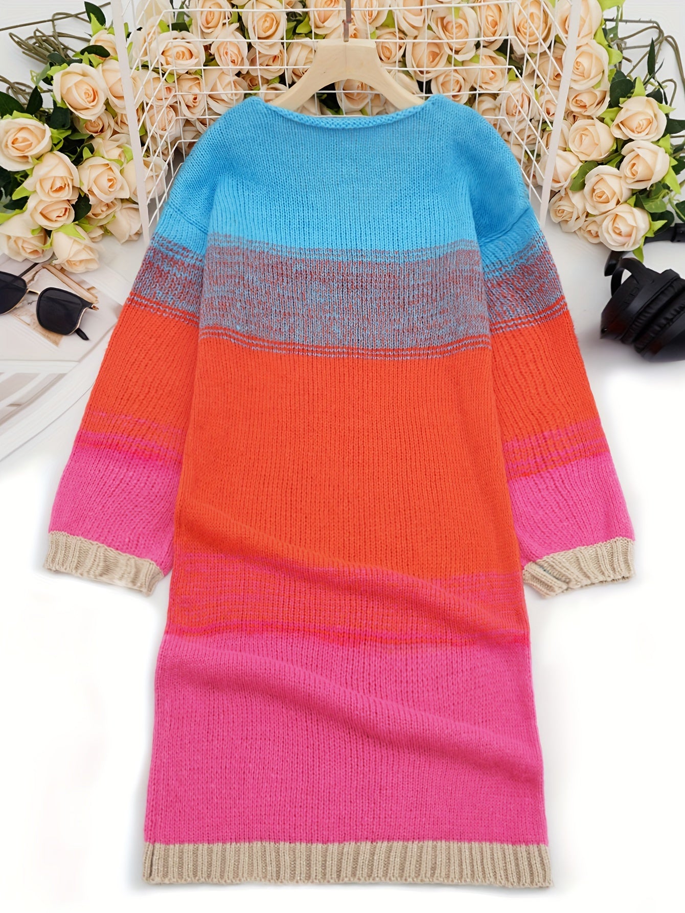 New Arrival Women's Urban Casual Color Block Dress