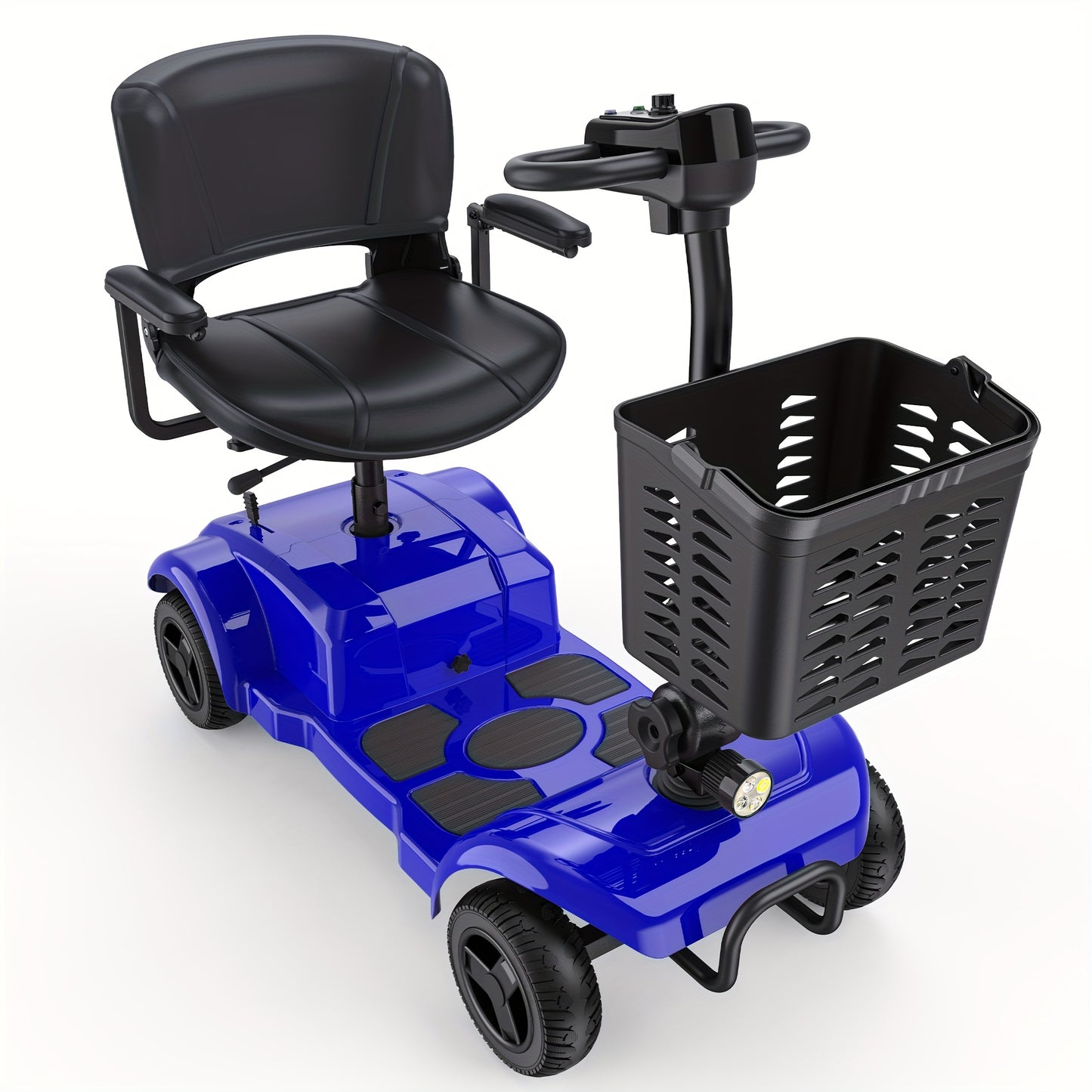 ENGWE Folding 4-Wheel Mobility Scooter, 250W Motor, 24V 12Ah Battery, 15.5-Mile Range, 8" Solid Tires, 265 lbs Capacity, Detachable Basket, Front Light, Compact & Portable for Travel, Shopping, Perfect Gift for Mom's Special