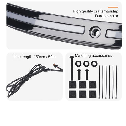 Running Turn Signal Windshield Windscreen Trim Fit for Harley 2014 Touring Electra Glide Street Glide Ultra Limited (Chrome Windshield Trim, LED Running/Turn Signal, Smoke Lens)