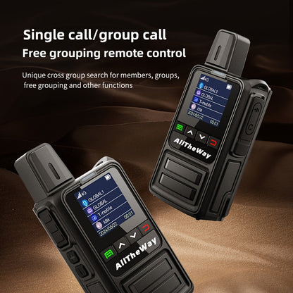 2pcs Global Walkie Talkies with SIM Cards - Long Range Two-Way Radios, Push-to-Talk (PTT), USB Charging, Compatible with 2.4G/3G/4G/5G Networks - for Construction, Events, Emergencies, Home, Office, Outdoor - Portable Handhel