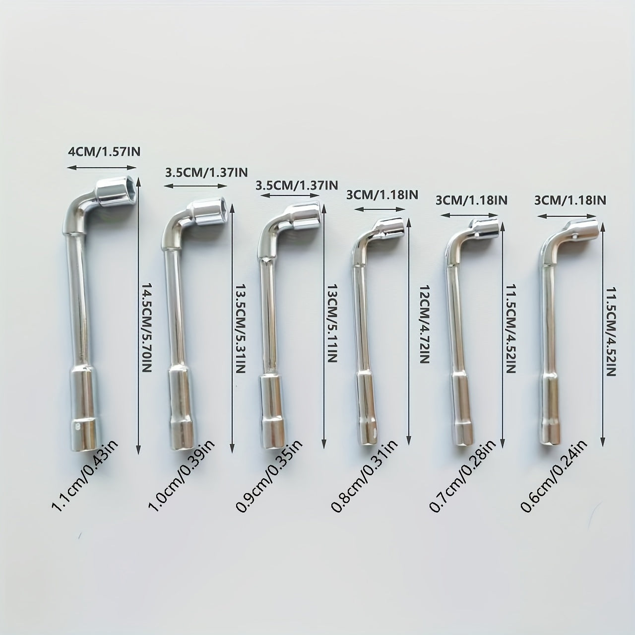 L-Shaped Perforated Socket Wrench Set - Car Repair Tools with Hexagonal Sockets - Mechanic'S Hand Tools - Iron Alloy Body - MYS Brand