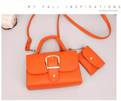 [Square Crossbody Bag] Women'S Small Square Crossbody Bag - Lightweight Synthetic Purse with Snap Closure, Compact Everyday & Formal Bag in Orange, Pink, Blue, Yellow, White, Black - Minimalist Chic Handbag for Women, Crossbo