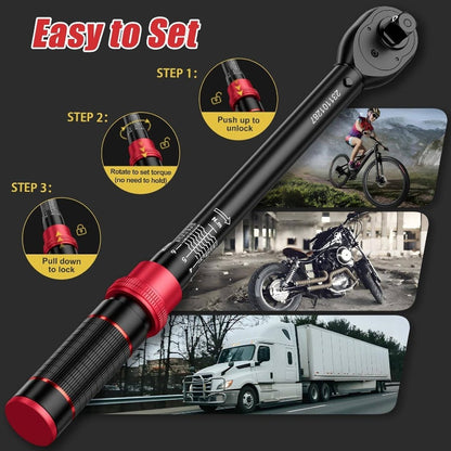 Torque Wrench Set, 14 38 12 Click Torque Wrenches 20 - 240in - lb, 5 - 45ft - lb, 10 - 170ft - lb 3 Accuracy 10u201380in - lb Torque Screwdriver, Automotive, Motorcycle, Bike Scope, Adjustable Torque Wrench, Torque Wrench for