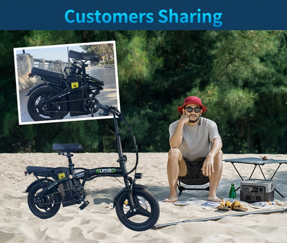 740W Electric Bike, 45 Miles Of Range, 14-inch Folding Electric Bike, Suitable for Teenagers And Adults, 20 Miles Of Speed, Removable Battery, Double Disc Brakes, Front And Rear Suspension, Suitable for Urban Travel, Shopping