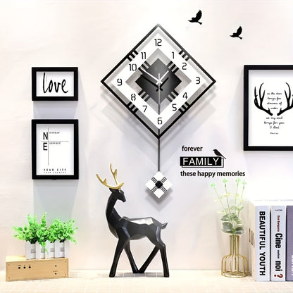 [Silent Wall Clock] Silent Modern Black Acrylic Wall Clock | Digital Display, Fantasy-Themed Design, No-Drill Installation for Living Room, Bedroom, or Dining Room Decor