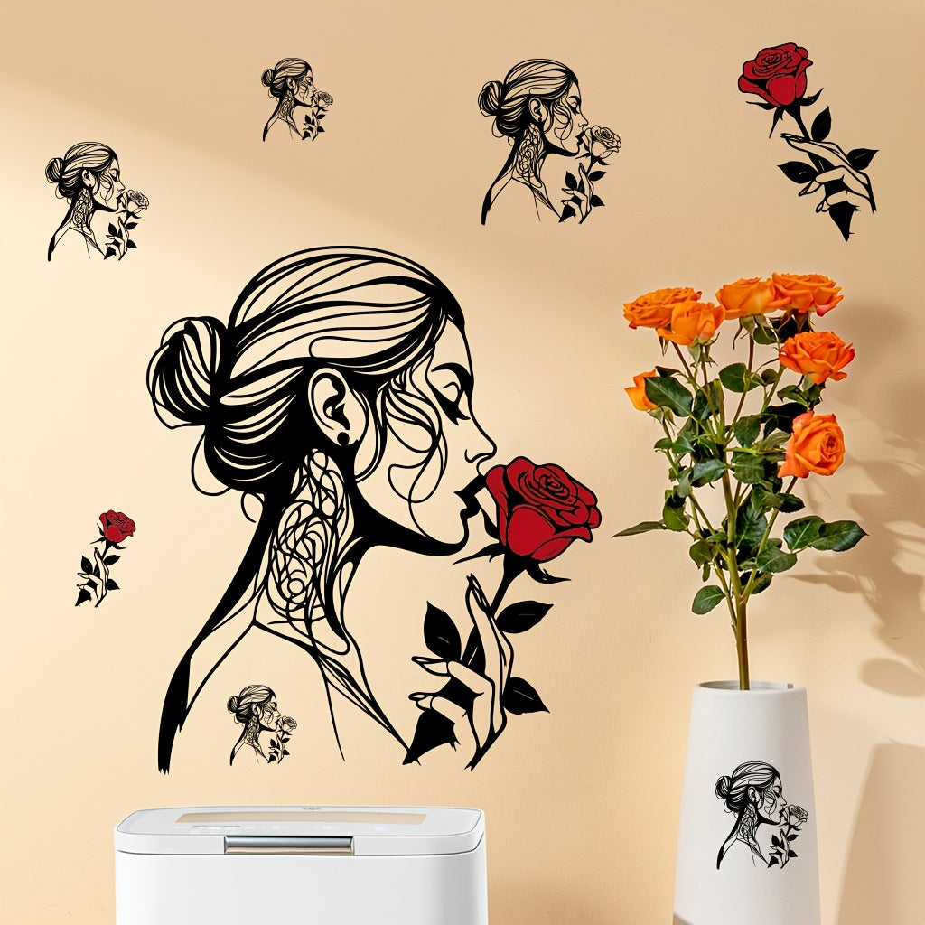 2pcs beauty line wall stickers, suitable for background wall decoration in living rooms, bedrooms, cabinets, bathrooms, and home decor