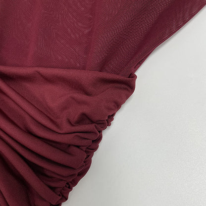 Women's Elegant Ruched Halter Neck Maxi Dress, Slim Fit Summer Party Dress