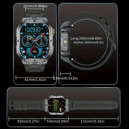 LIGE Smart Watch for Men with Flashlight, 2.13-inch Amoled Display, Smartwatch with 100+ Sports Modes, Monitor, IPX8, Multifunctional Smart Watch for iPhone and Android, Black, 2 Straps, Fitness Tracking Watch, Sleek Watch De