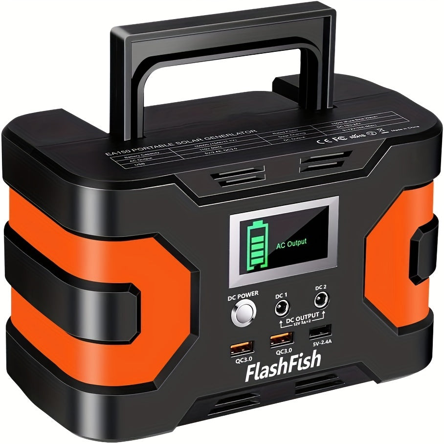 Flashfish 200W Portable Power Station, 45000mAh Solar Generator with // Outlets, Lithium Battery Pack for CPAP, Camping, Home Emergency Backup, Solar  Compact & Lightweight Design,F Overload & Overheat, 166Wh Capacity, 110V-1