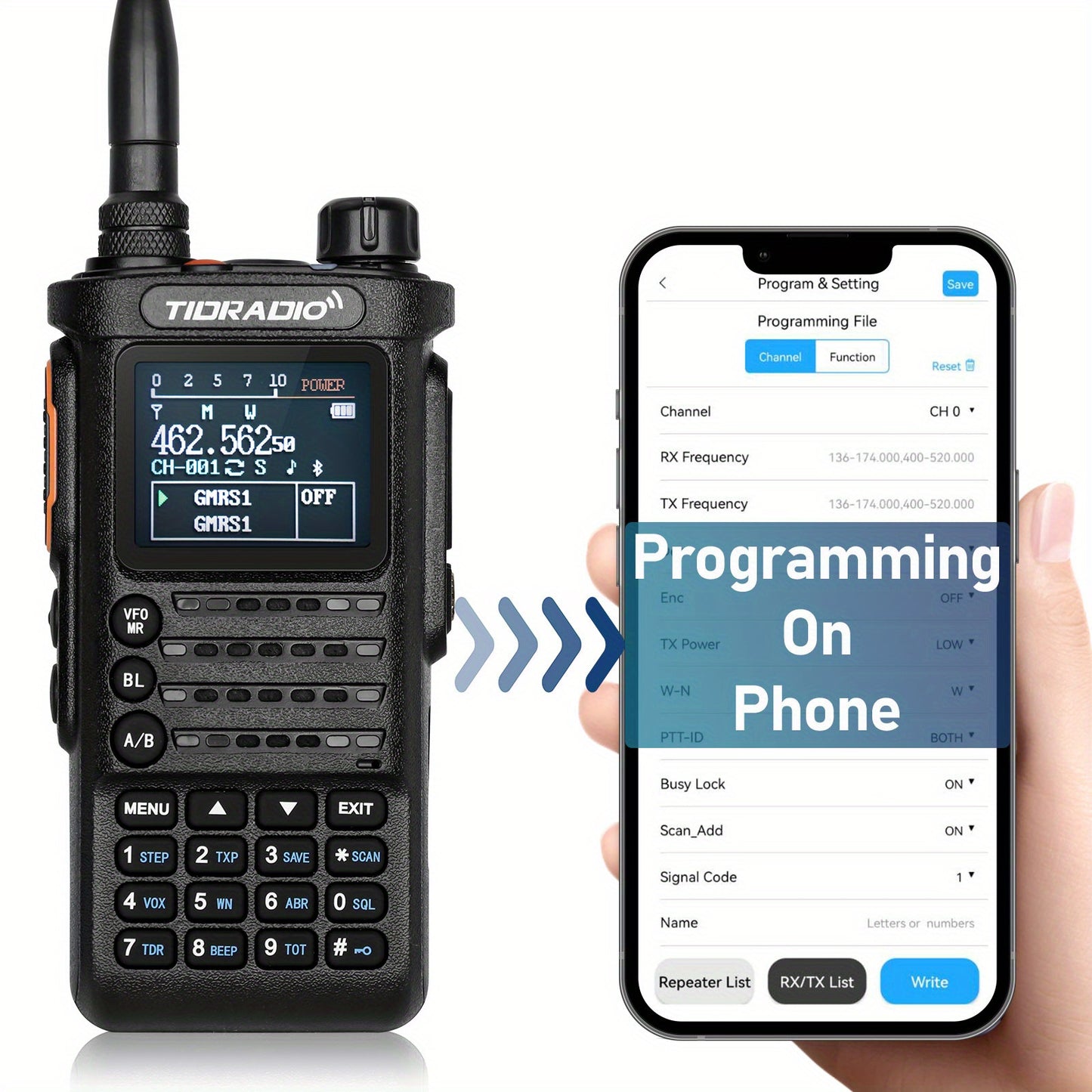 TIDRADIO H8 10Watt Long Range Walkie Talkies - Portable, UHF Two Way Radio with Flashlight for Adults & Outdoor Enthusiasts