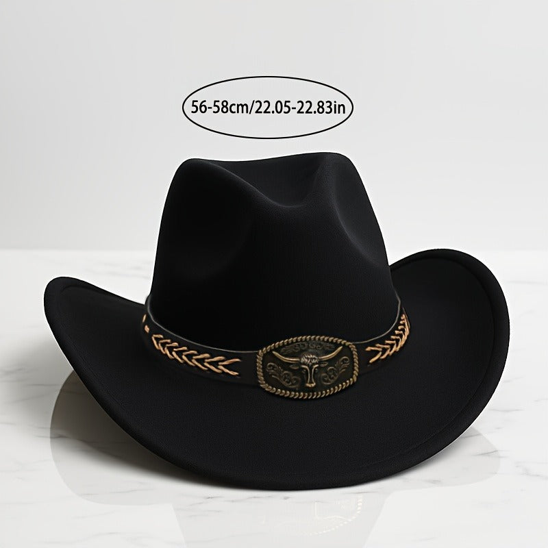 Classic Western Cowboy Hat - Wide Brim, Lightweight Felt Cowboy Hat with Drawstring Closure, Unisex for Men & Women, Western, Farm, Beach, Party, Everyday Outdoor - Vintage Western Style Hat in Gift Box, Wide Brim Cowboy Hat,