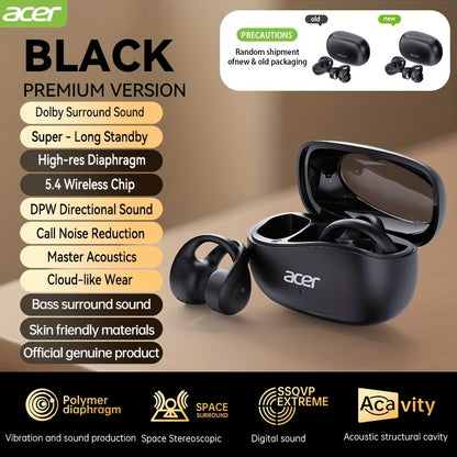 [Acer 2025 New Model]Acer OHR555 TWS Wireless Earphones, Shocking Bass, Call Noise Reduction, Ultra Long Standby, Low-latency Gaming, All-day Comfort, Lightweight Touch, Stylish Appearance, Study/Business/Travel/Sports/Music,