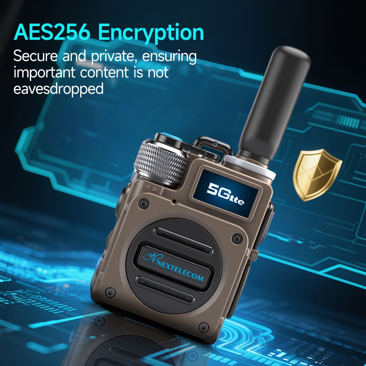 G6S Global POC Walkie-Talkie - Ultra Long Range, 5000+ Miles, Two-Way Radio With SIM Card, Multi-Function Walkie-Talkie, Clear Communication, Aluminum Alloy, Khaki, Great For Outdoor Adventures And Professional Use