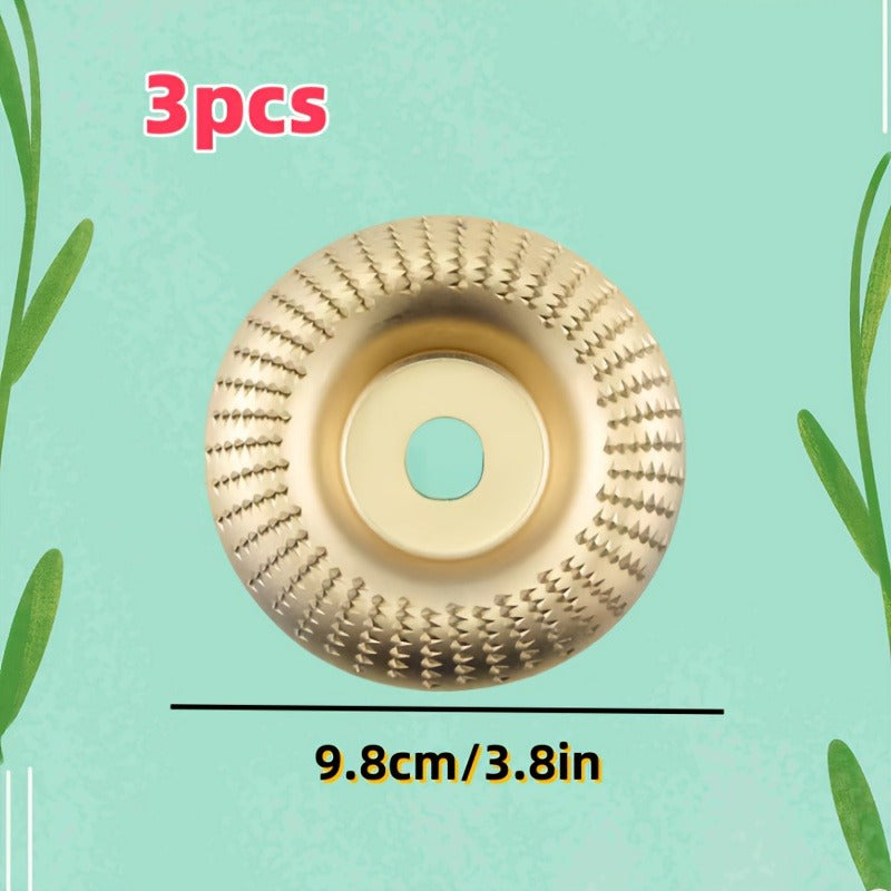 [Premium Wood Carving Discs] 3pcs Premium Durable Wood Carving Discs Set | Grinding Shaping Polishing Woodworking Tools