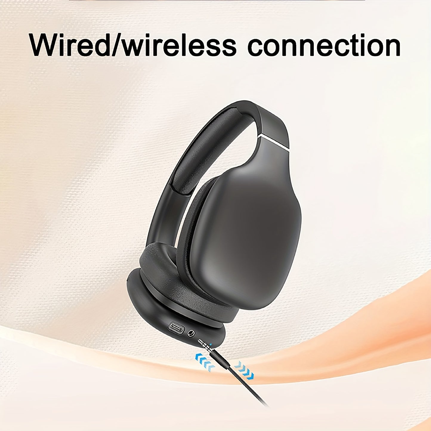 [Wireless Headset] HIRRES BT1638-5.4 Wireless Over-Ear Headset | Ultra-High Sound Quality, Comfortable Padded Design, Foldable, Built-in Mic for Gaming, Travel, Home Office, Gym - Ideal Holiday Gift