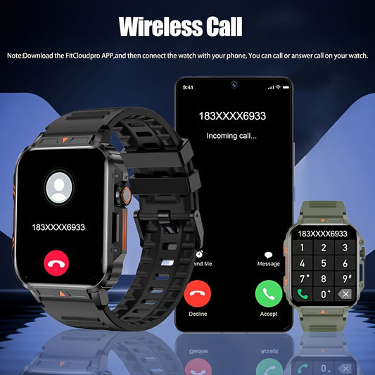 [SENBONO Smart Watch] SENBONO Smart Watch, 1.95 Inch TFT Screen, 240x296 Resolution, Wireless Call, Step Counter, Calories, Distance Fitness Tracker, Weather, Information Push, Alarm, DIY Watch Face, Rechargeable 340mAh Lithi