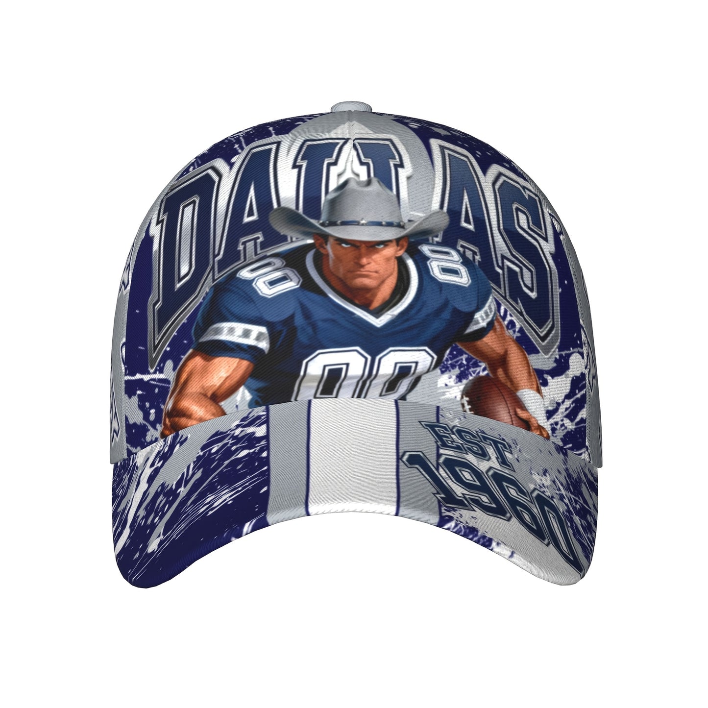 Dallas Cartoon Baseball Cap with an Adjustable Brim, Designed for Everyone, Featuring a Curved Brim, Ideal for Year-Round Use, Perfect for Outdoor Activities And Sun Protection for Enthusiasts