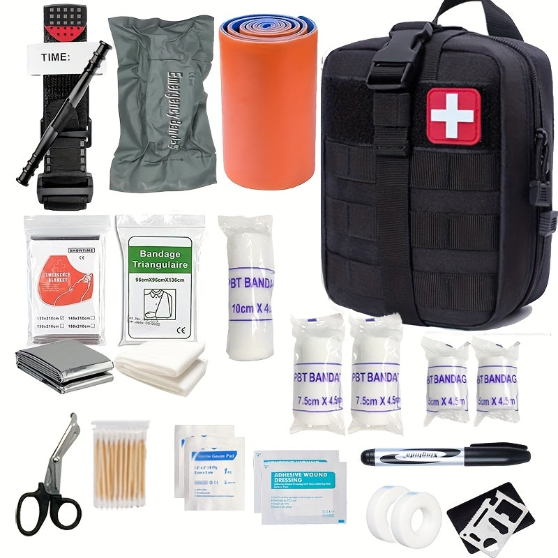 Medical Kit First Aid Kit-Tactics Survival First Aid Kit Camping Survival Equipment Trauma Backpack Tourniquet Bandage
