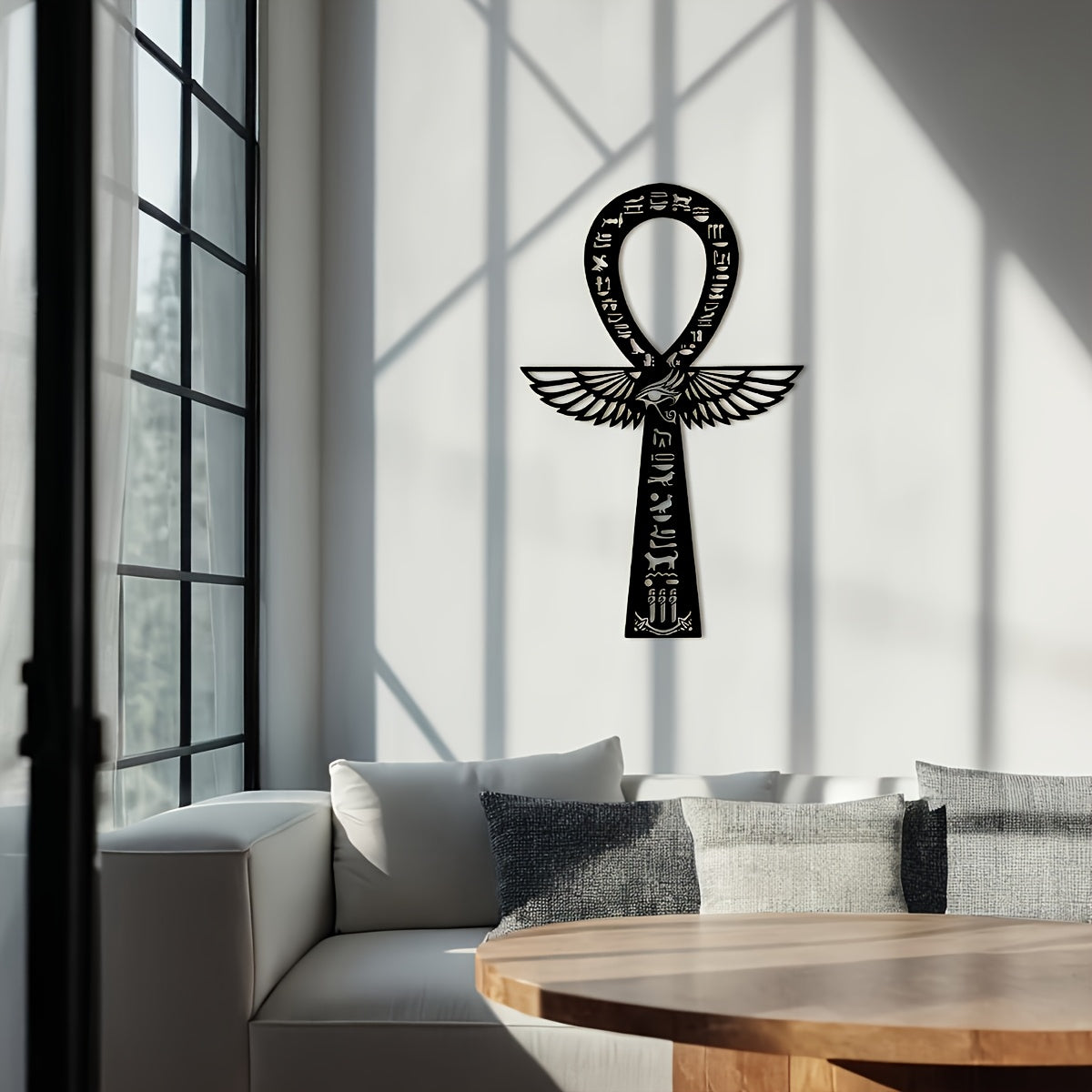 1pc Room Decor Iron Ankh Wall Art - Egyptian Hieroglyphic Symbol, Nile River Ankh, Ancient Egyptian Decor, Spiritual Key to Life - For Home Decor Enthusiasts & Spiritual Seekers - Perfect Gift for Housewarming & Birthday