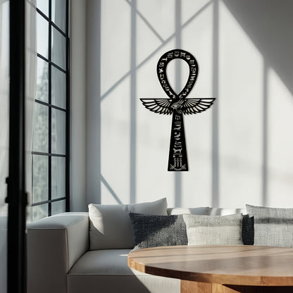 1pc Room Decor Iron Ankh Wall Art - Egyptian Hieroglyphic Symbol, Nile River Ankh, Ancient Egyptian Decor, Spiritual Key to Life - For Home Decor Enthusiasts & Spiritual Seekers - Perfect Gift for Housewarming & Birthday